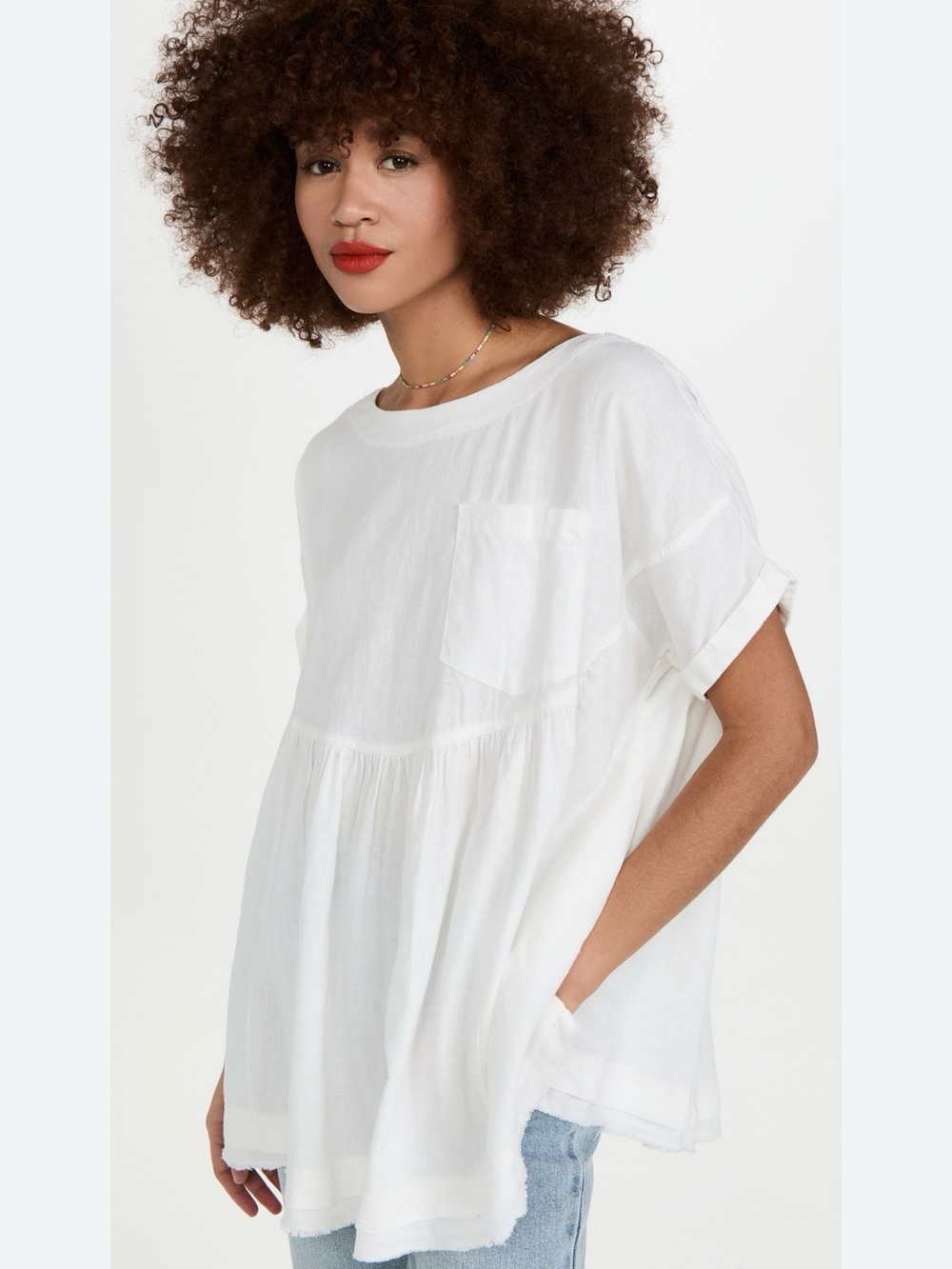 We The Free White Moon City Top with Pocket